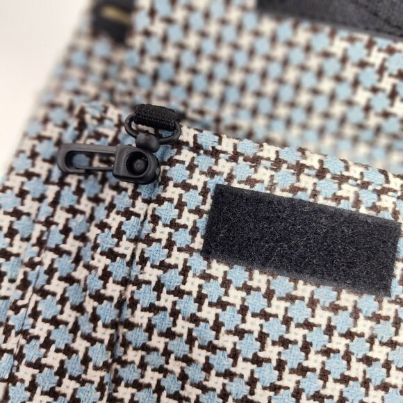 KAVU Keeper Crossbody Messenger Shoulder Bag Tweed Multi Pocket Blue White Black - Picture 15 of 15